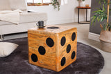 Side table stool CUBE 40cm mindi wood natural