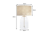 Tischleuchte CLASSICO 50cm Lampenschirm weiß golden Glas transparent gold