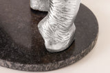 Side table ELEPHANT 80cm silver w/ marble base