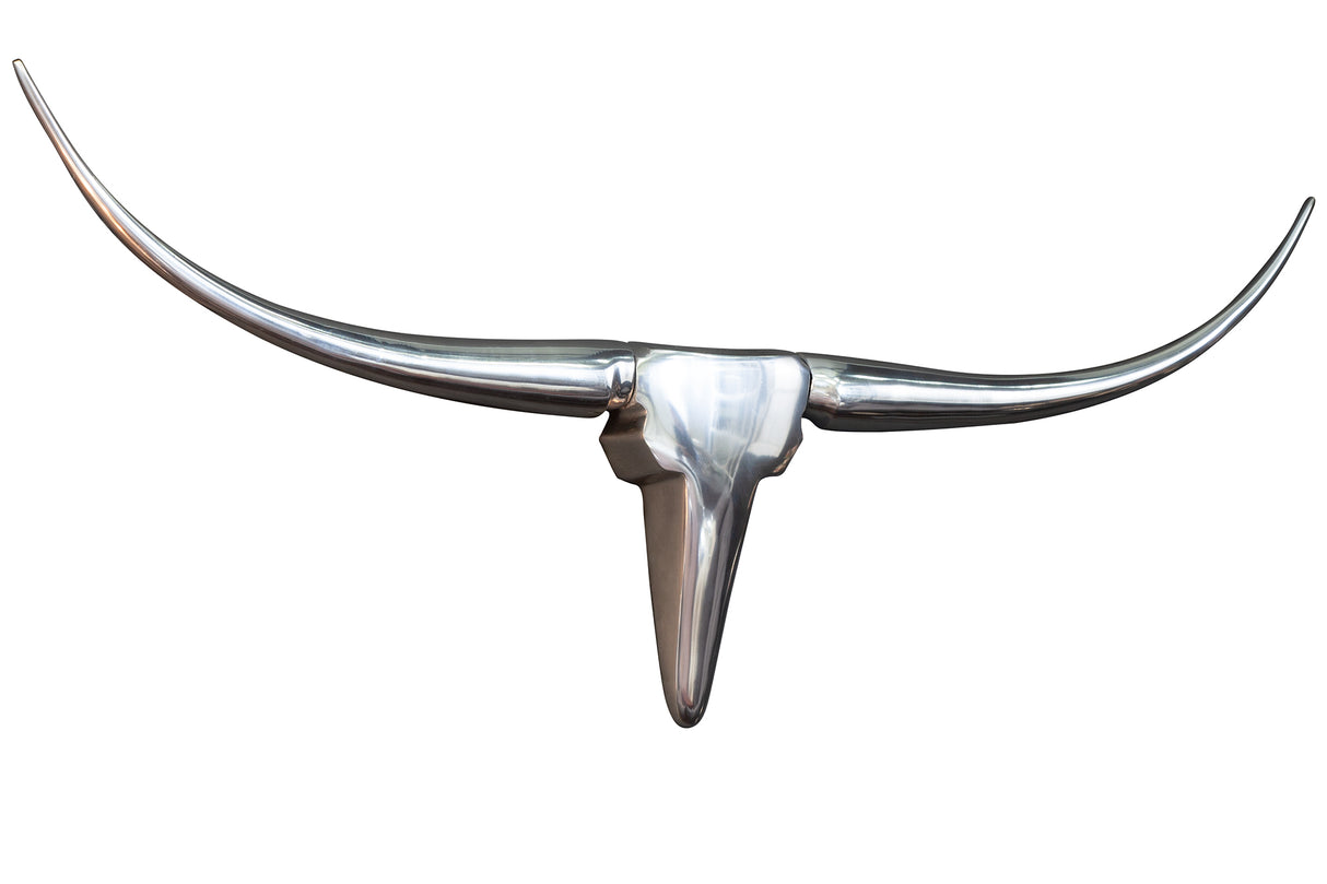 Geweih Wanddeko BULL 100cm Aluminium silber