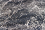 Dining table UNIQUE 120cm round dark frame ceramic grey marble top