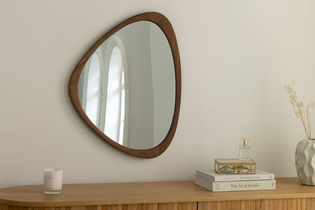 Wandspiegel ORGANIC 65 cm Massivholz Walnussoptik