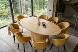 Dining table ART DECO 220cm oval table top mango wood natural creamy