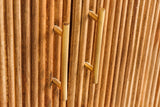 Sideboard TRES CHIC 105cm Mangoholz natur mit weißer Marmorplatte und goldenen Griffen