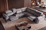 Corner sofa PRIME multifunctional electrically adjustable w/ storage space vogue velvet grey
