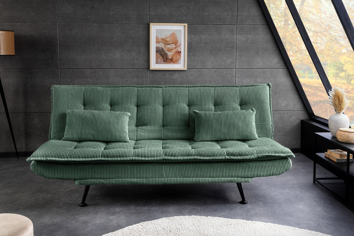 Sofa bed JAZZ 195cm 3-seater cord green