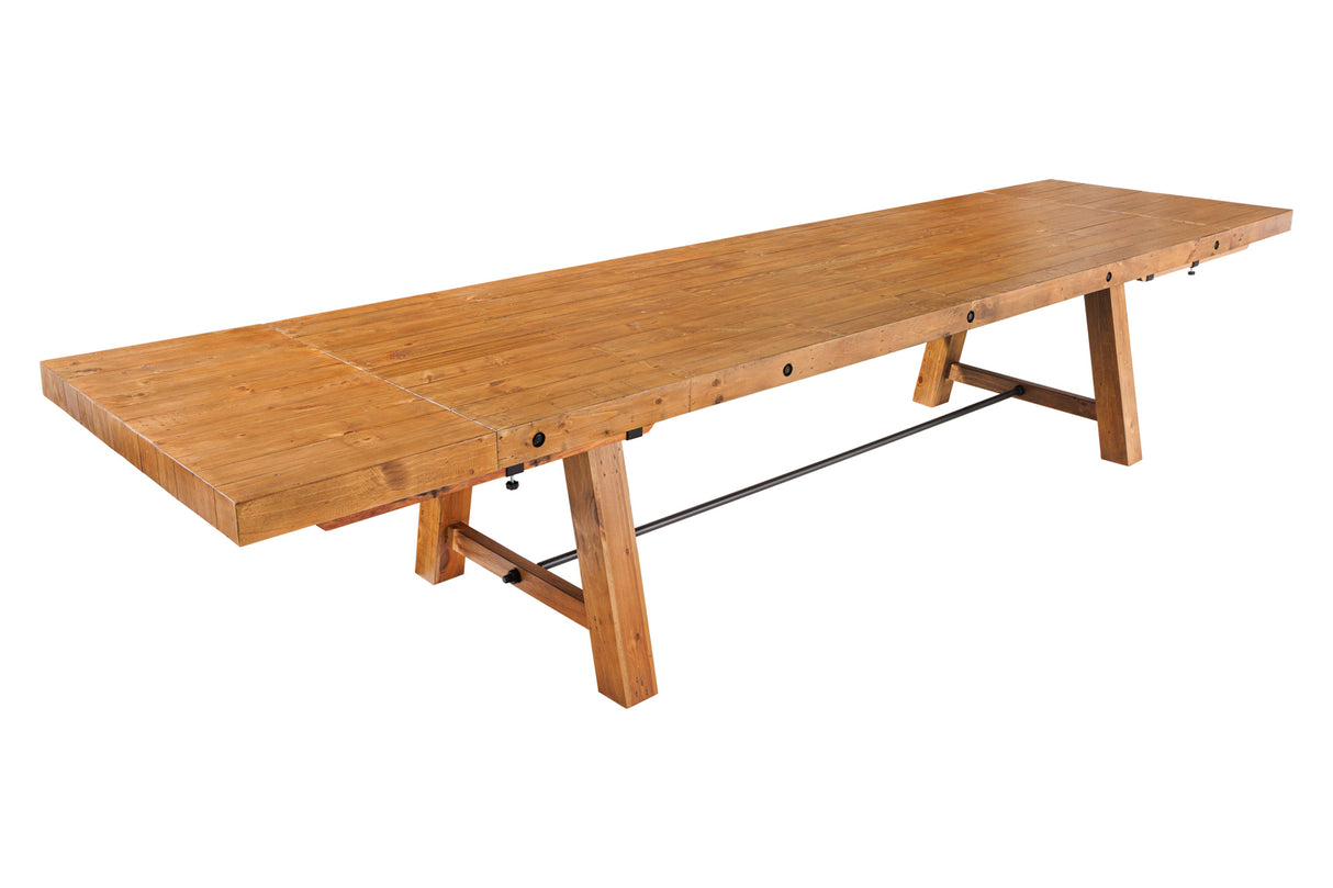 Dining table FINCA 300-400cm extendable pine wood 80mm vintage brown