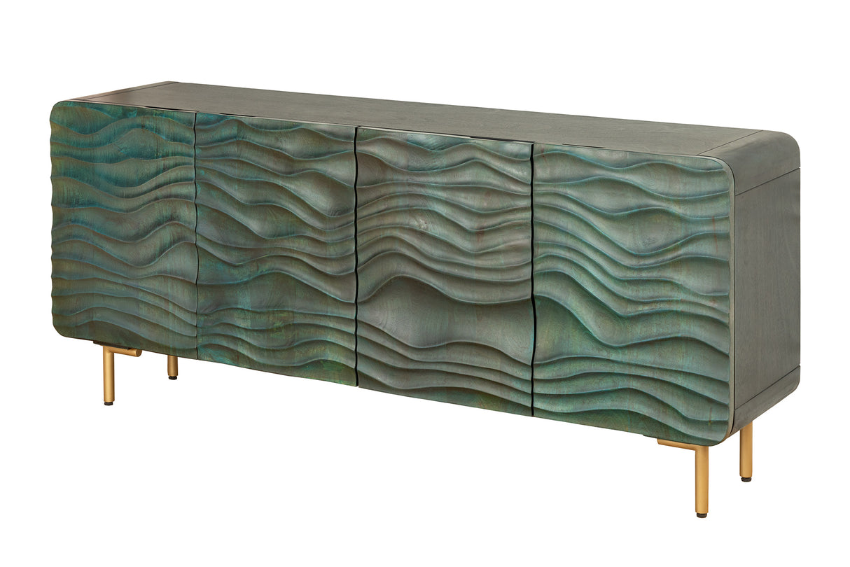 Sideboard WAVE 160cm turquoise mango wood