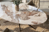 Dining table PANDORA 220cm oval ceramic bronze