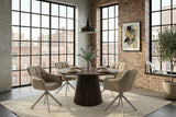 Swivel chair PAPILLON rotatable 180° w/ armrests velvet beige greige