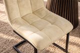 Cantilever chair MIAMI square quilting microfibre antique beige w/ black metal frame