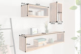 Wall shelf HEMINGWAY 43-94cm set of 3 mango natural