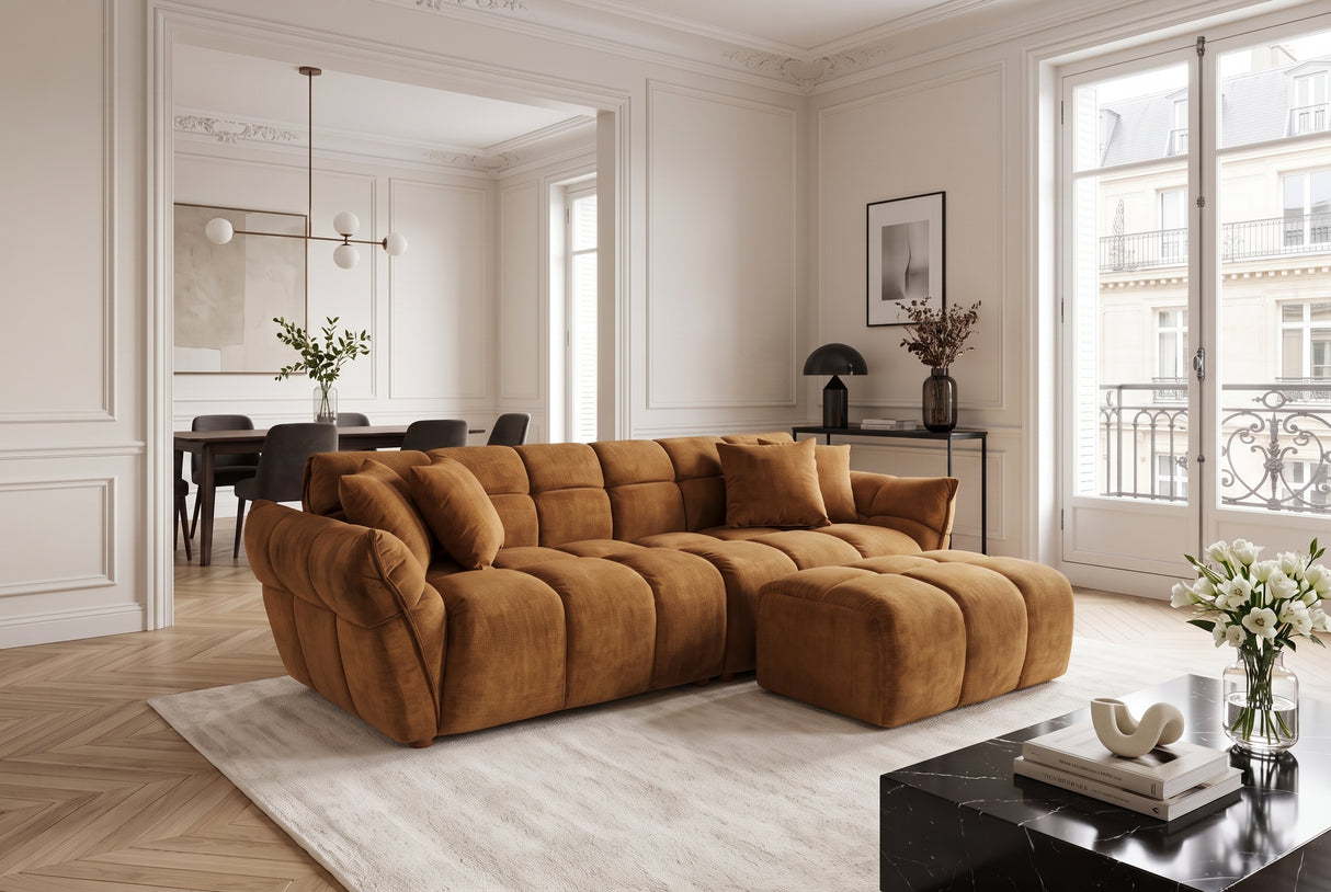 Sofa CLOUD 260cm 3-seater XXL vogue velvet mustard yellow