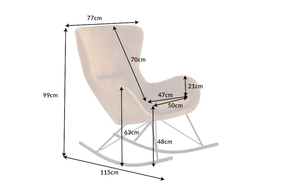 Schaukelstuhl SCANDINAVIA SWING Samt senfgelb