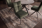 Swivel chair LUGANO 360° auto-return 150 kg load capacity spring core velour velvet moss green black