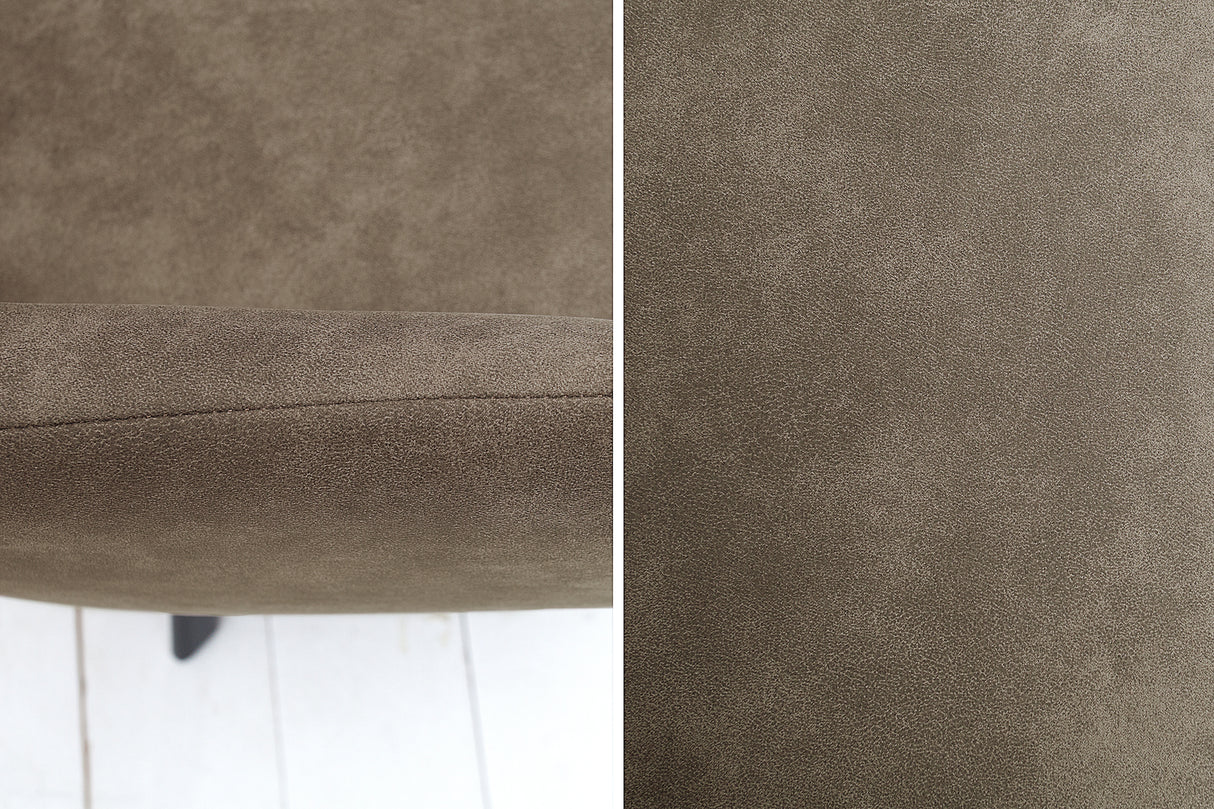 Stuhl LUCCA mit Armlehnen Mikrofaser taupe braun 