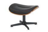 Hocker VOGUE drehbar 360° Pappel furniert Kunstleder schwarzbraun