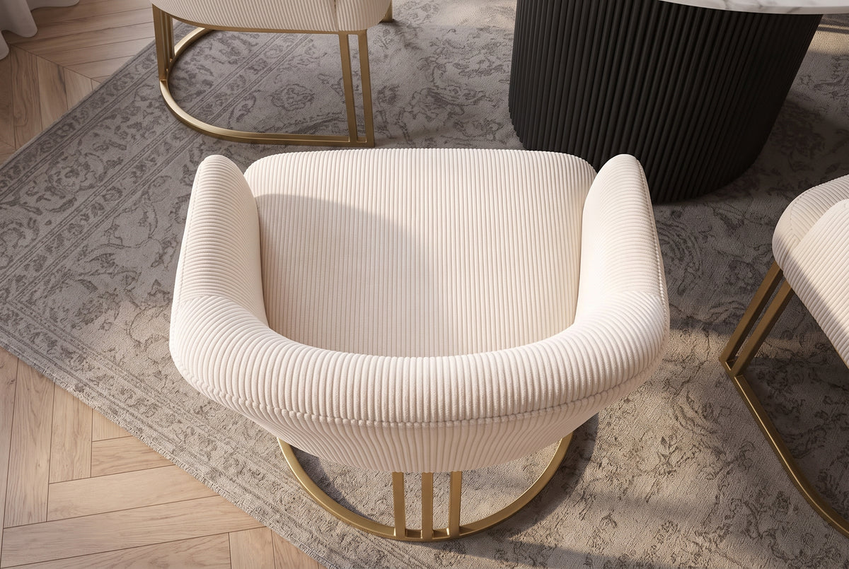 Chair EXTRAVAGANCIA w/ armrests beige champagne gold