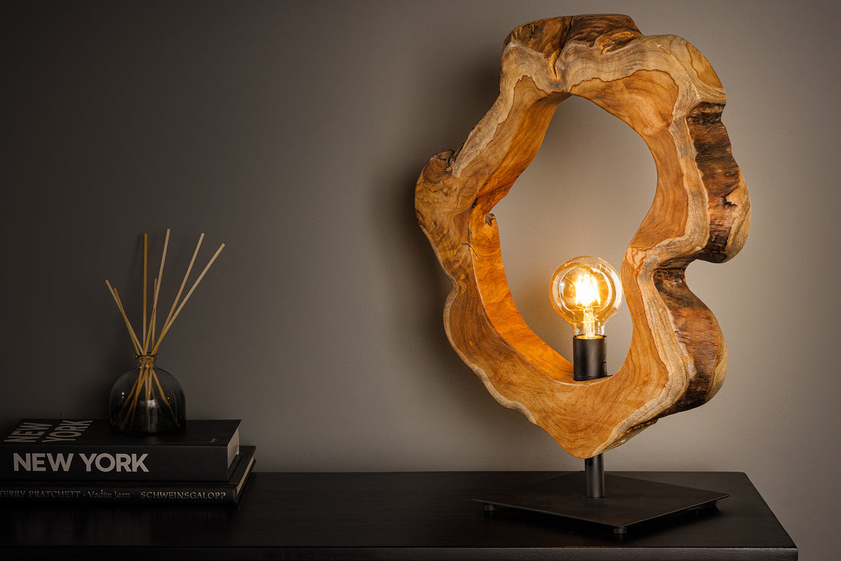 Table lamp ORGANIC ARTWORK 55cm teak wood natural