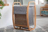 Wäschekorb LAGOON SPA 60cm Bambus natur, herausnehmbarer Beutel grau