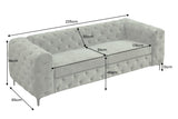 Sofa MODERN BAROCK 235cm 3-seater velvet dark green