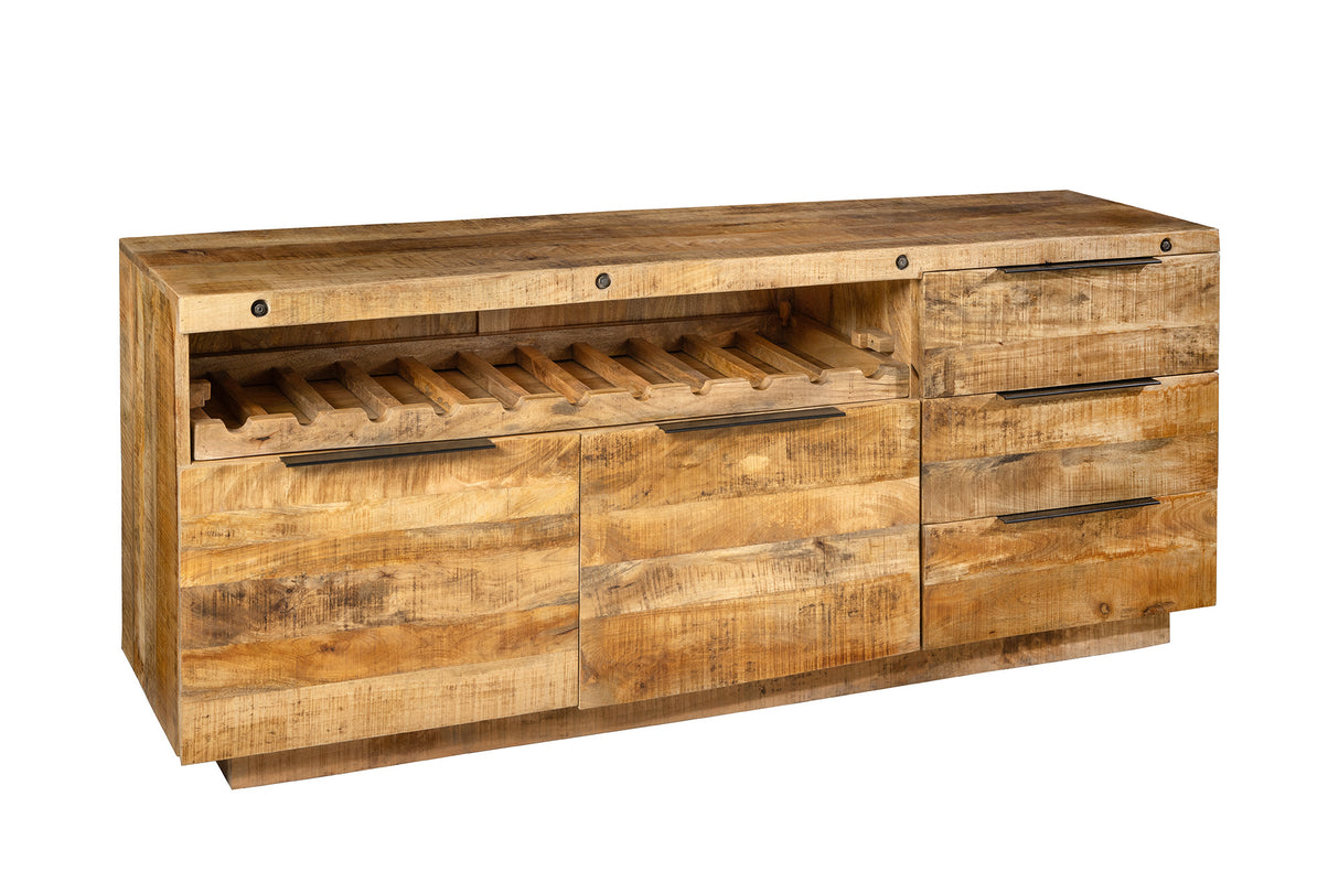 Sideboard IRON CRAFT 175cm Mangoholz Weinregal