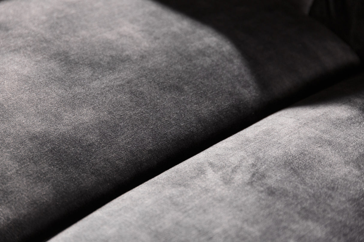 Sofa CHESTERFIELD 205cm 3-Sitzer Samt grau