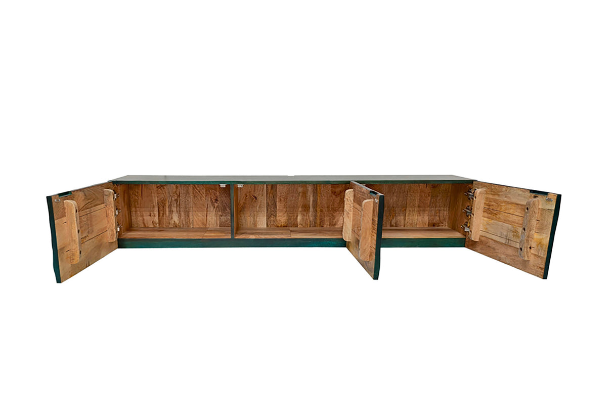 TV-Board SCORPION 160cm 3D hängend Mangoholz türkis