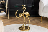 Side table WILDLIFE CRANE 55cm gold