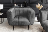 Armchair NOBLESSE velvet grey