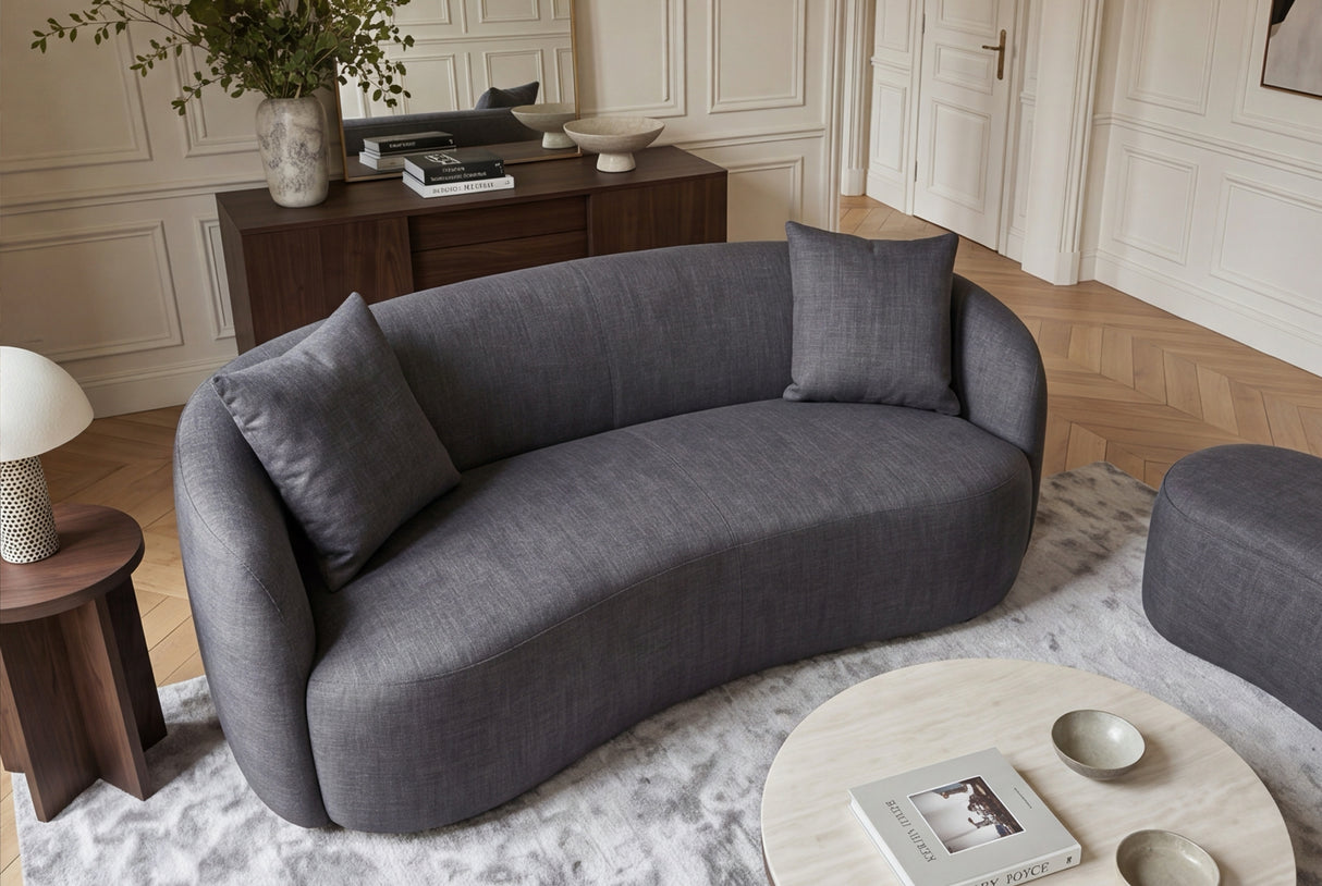 Sofa ELEMENTAL 180cm 2-Sitzer Samt Graphitgrau