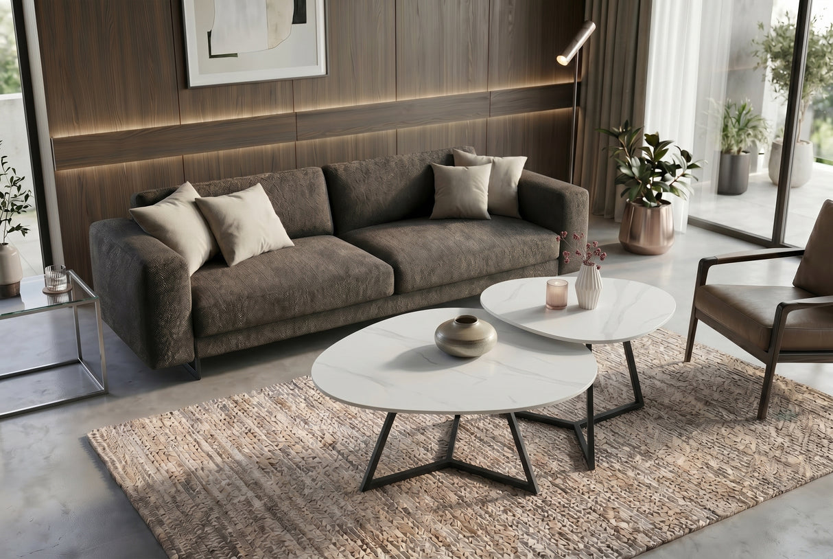 Coffee table MARVELOUS 70cm ceramic white