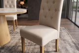 Chair CASA w/ neck roll flat woven fabric beige