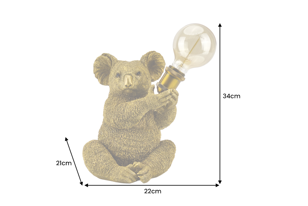 Tischleuchte KOALA 30 cm Goldskulptur