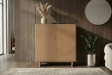 Highboard SAVOY 130cm 3D natural w/ travertine marble ceramic top