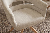 Swivel chair ORGANIKO 180° auto-return w/ armrests chenille fabric beige natural