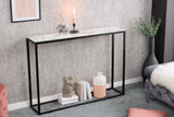 Console ELEGANCE 110cm marble look white black frame