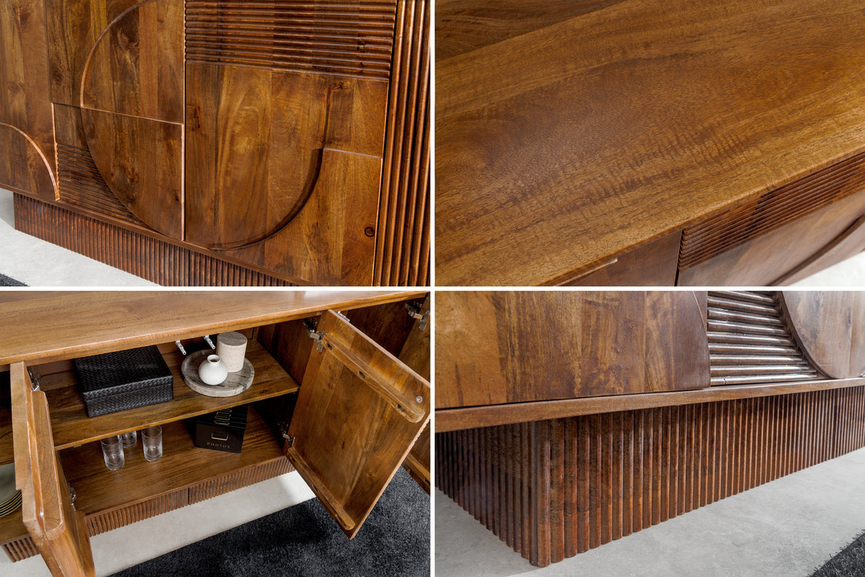 Sideboard ART DECO 170cm 3D Mangoholz braun