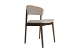 Chair VALHALLA WOOD textured fabric beige and oak wood brown