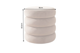 Polsterhocker VOGUE 40cm rund mit Stauraum Samt champagner greige