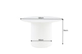 Dining table UNIQUE 120cm round white frame ceramic white marble top