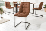 Cantilever chair MIAMI microfibre brown