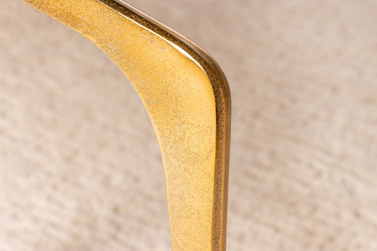 Side table ABSTRACT 55cm brass legs and black glass plate