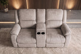 Kinosessel HOLLYWOOD 2-Sitzer Relaxfunktion mit Stauraum Samt champagner beige