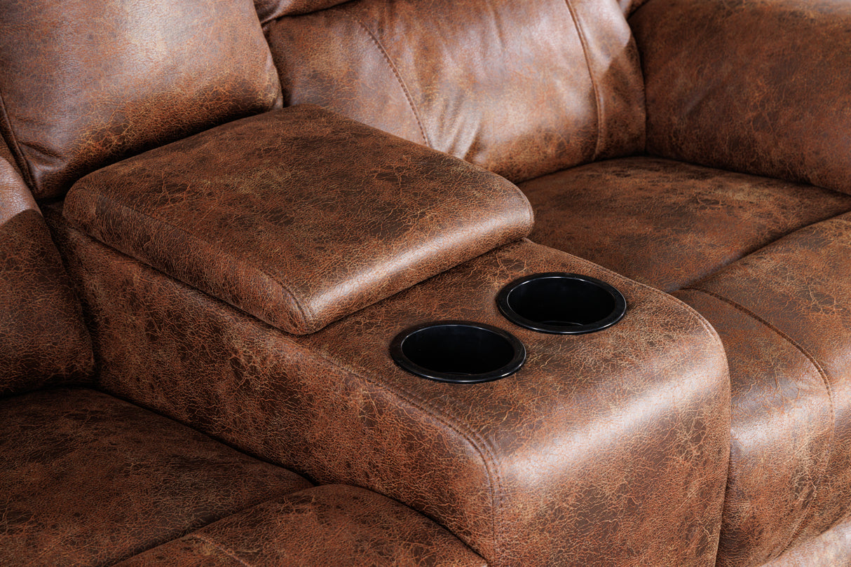 Cinema armchair HOLLYWOOD 2-seater antique brown