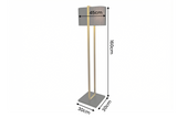 Stehlampe COLLEEN 160 cm, Metall, goldfarben, mit schwarzem Fuß und Lampenschirm