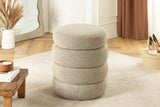 Stool VOQUE 50cm bouclé taupe w/ storage space