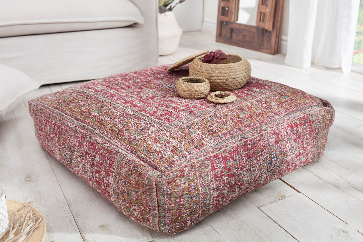 Floor cushion OLD MARRAKESH 70cm flat woven fabric red