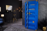 Bar cabinet Container GLOBETROTTER 180cm blue