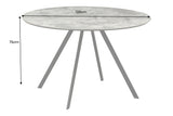 Esstisch ATELIER 120cm rund, graue Steinoptik mit schwarzen Metallbeinen